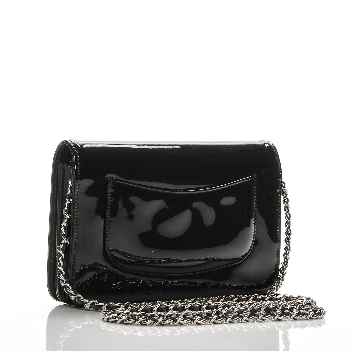 Patent Strass Wallet On Chain WOC Black