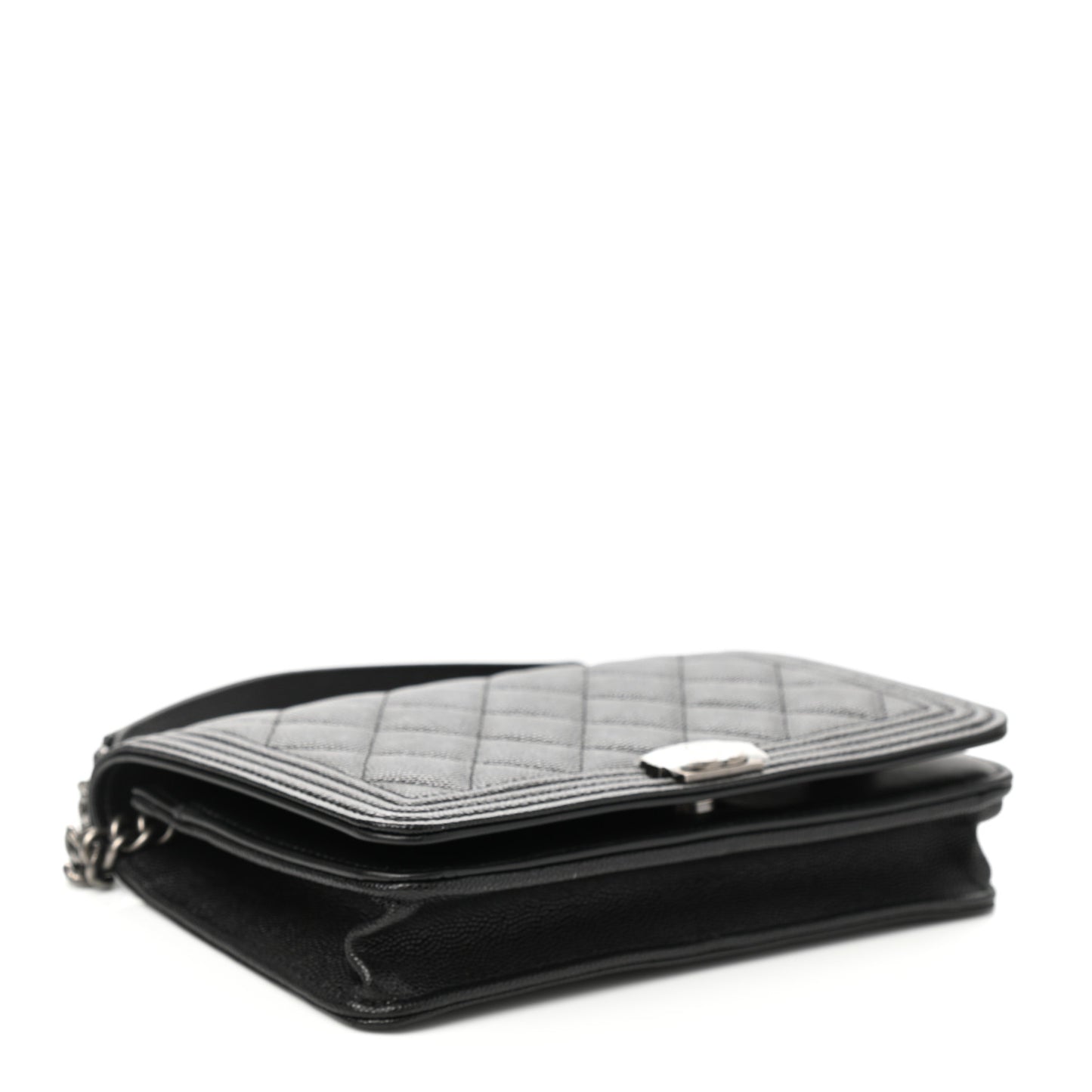 Caviar Quilted Boy Wallet On Chain WOC Black