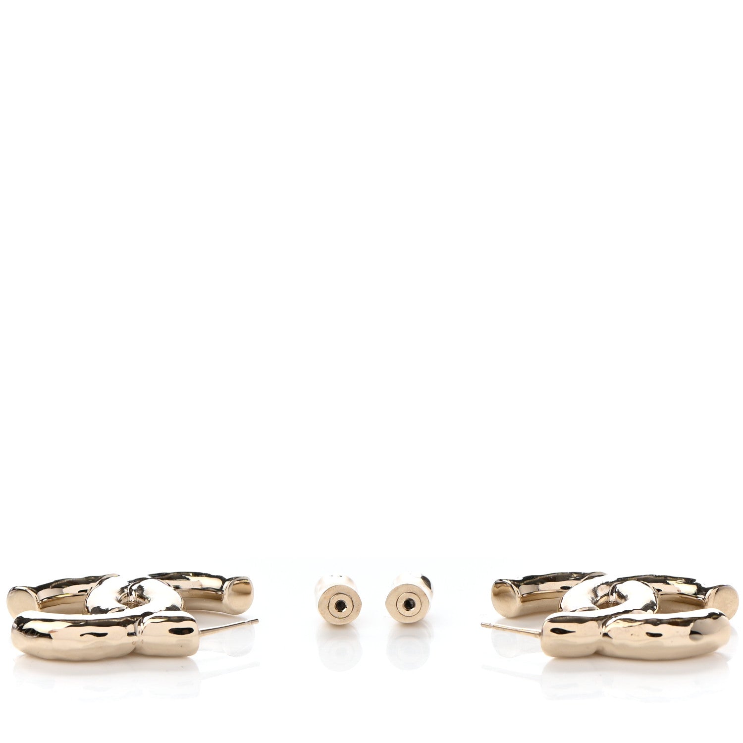 Chanel Metal Large CC Earrings Light Gold 3 of 4