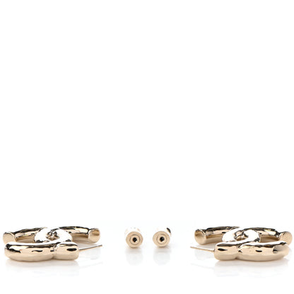 Chanel Metal Large CC Earrings Light Gold 3 of 4