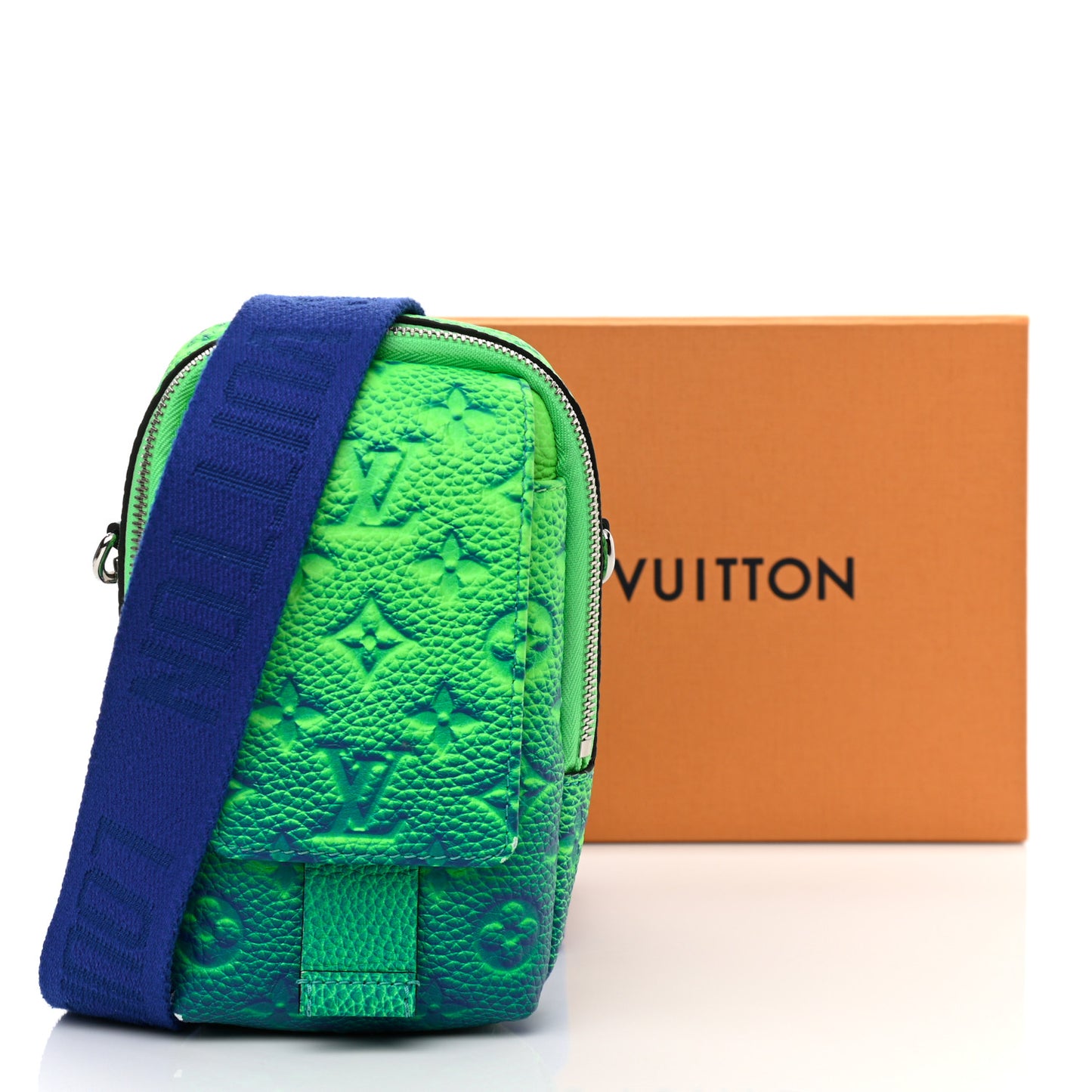 Taurillon Illusion Double Phone Case Bleu Vert