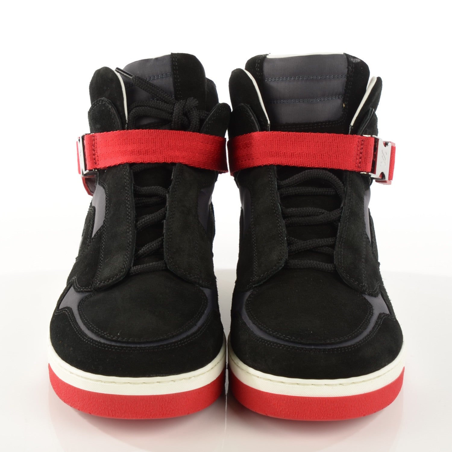 Louis Vuitton Suede Calfskin Nylon Slipstream Sneaker Boot Black 6 2 of 7