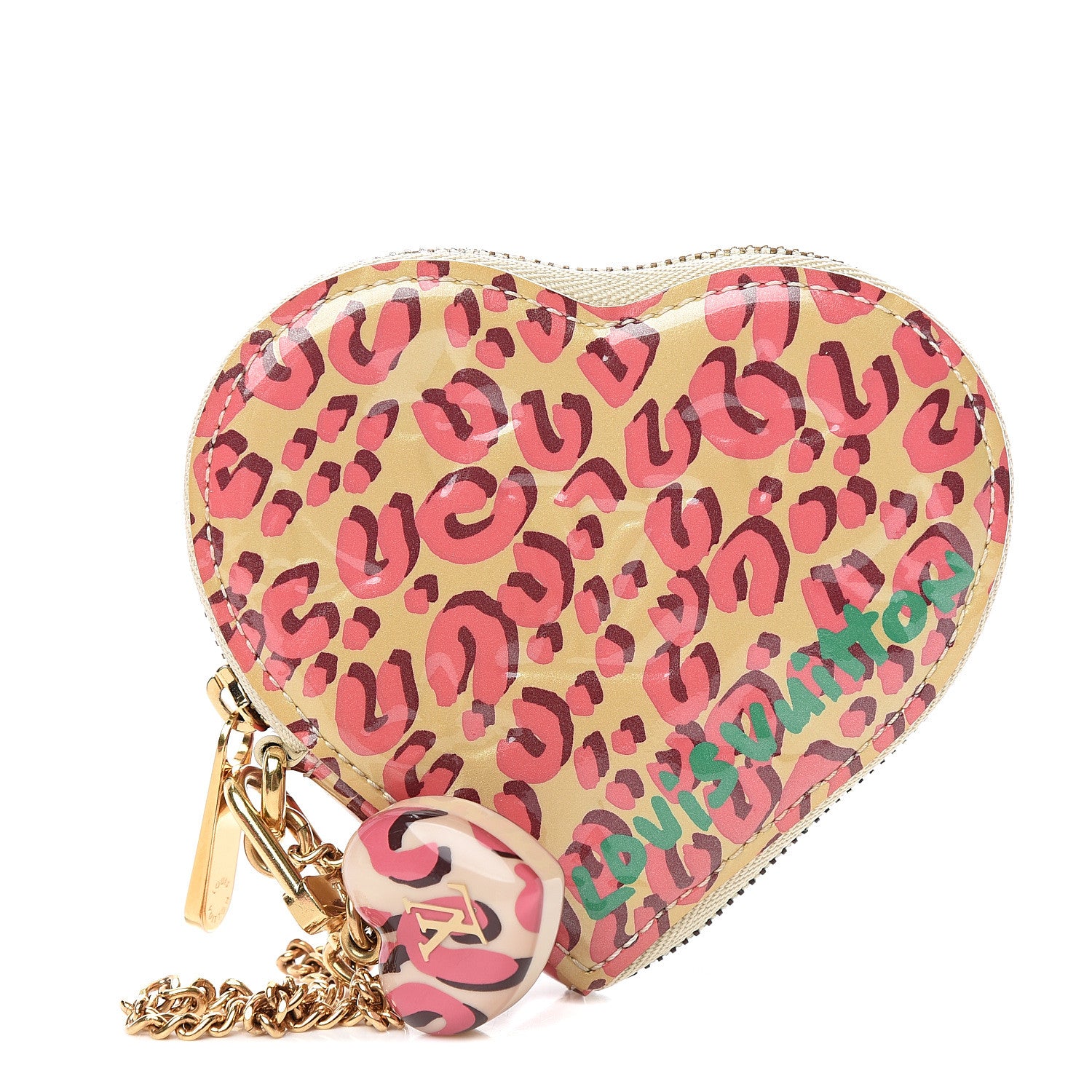 Louis Vuitton Vernis Leopard Coeur Heart Coin Purse Blanc Corail 1 of 6
