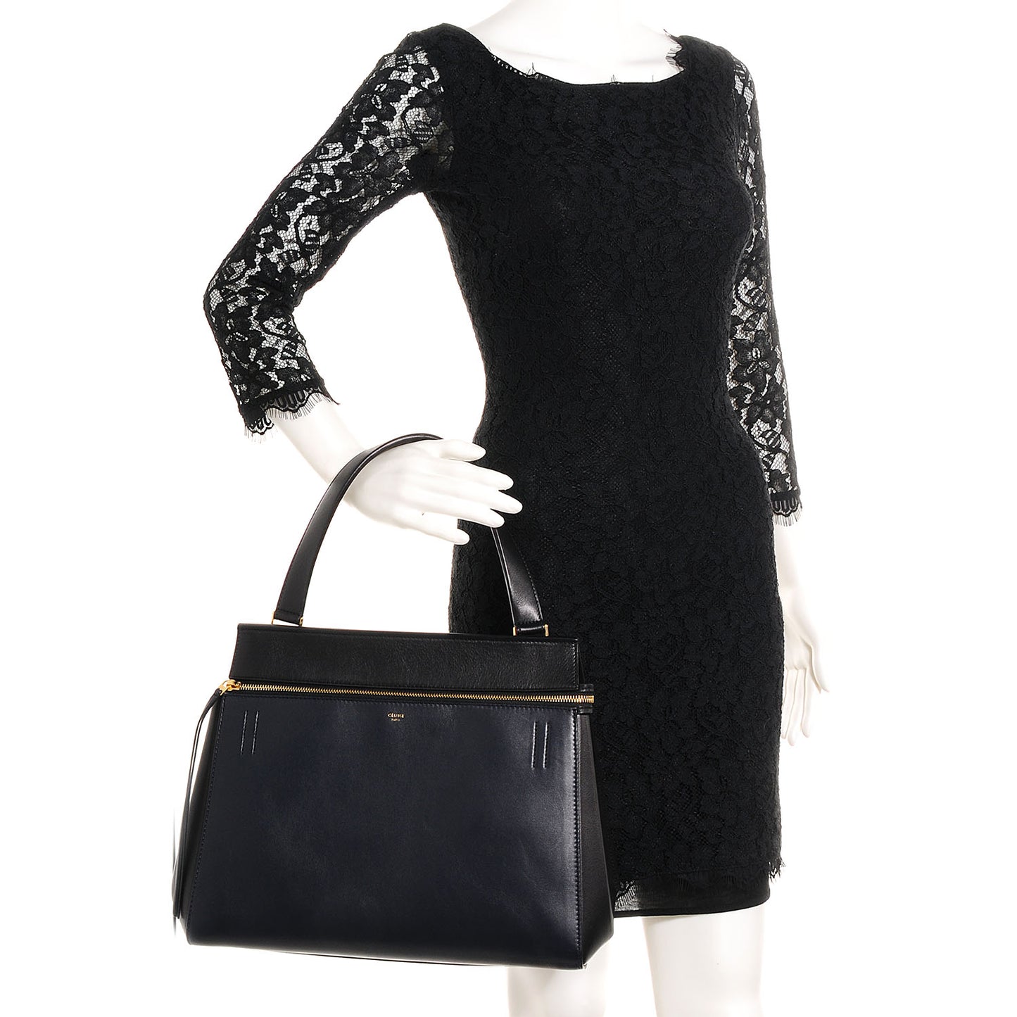Smooth Calfskin Medium Edge Black Navy