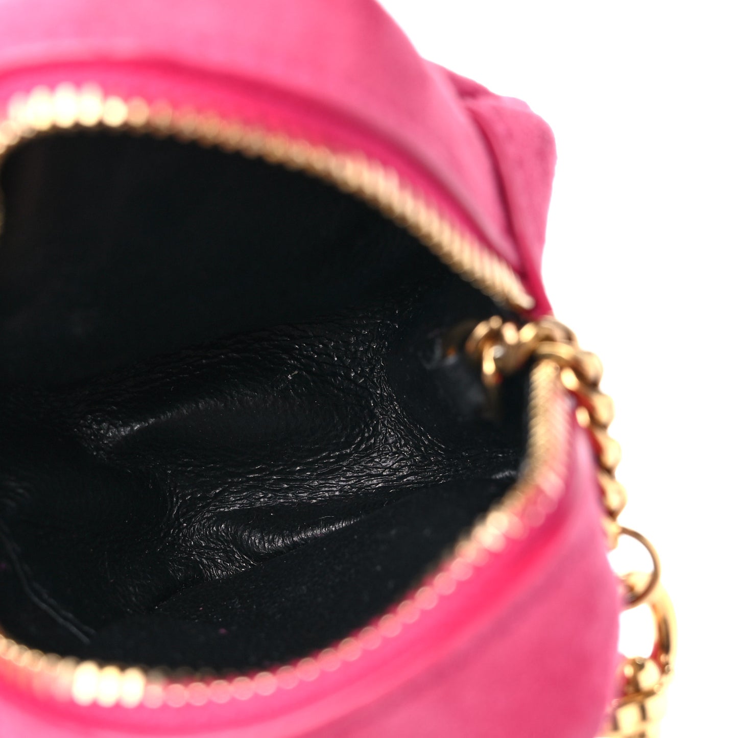 Suede Lambskin Jaime Cube Charm Keychain Fuchsia
