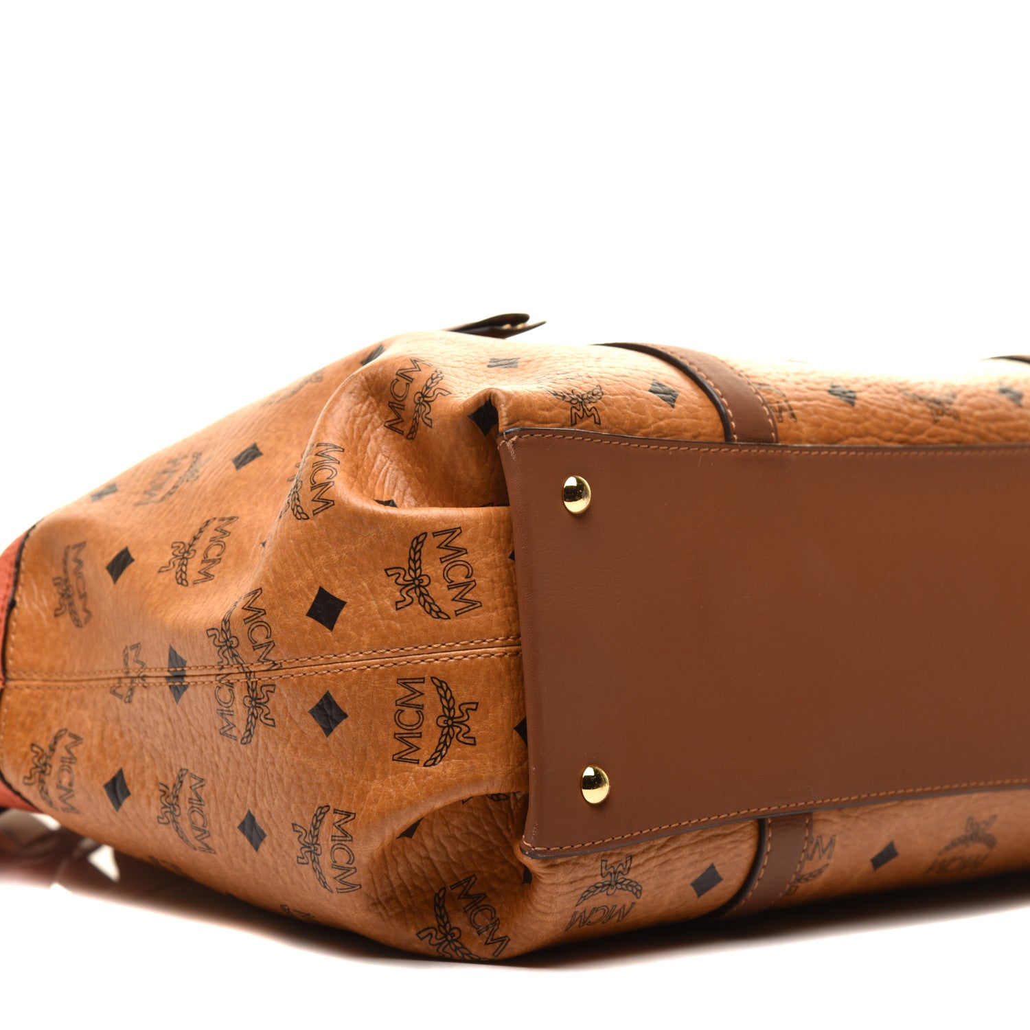 MCM Visetos Crocodile Embossed Tote Cognac 7 of 8