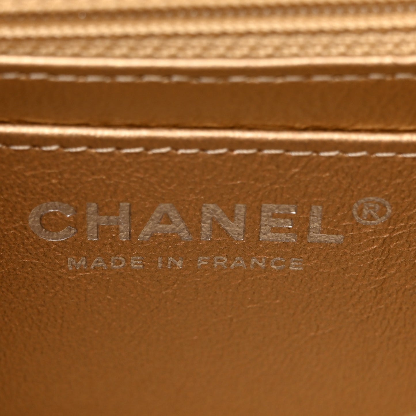 Metallic Lambskin Quilted Mini Side Stitch Rectangular Flap Gold