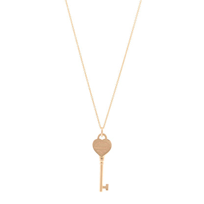Tiffany 18K Rose Gold Return To Tiffany Heart Key Pendant Necklace 1 of 5