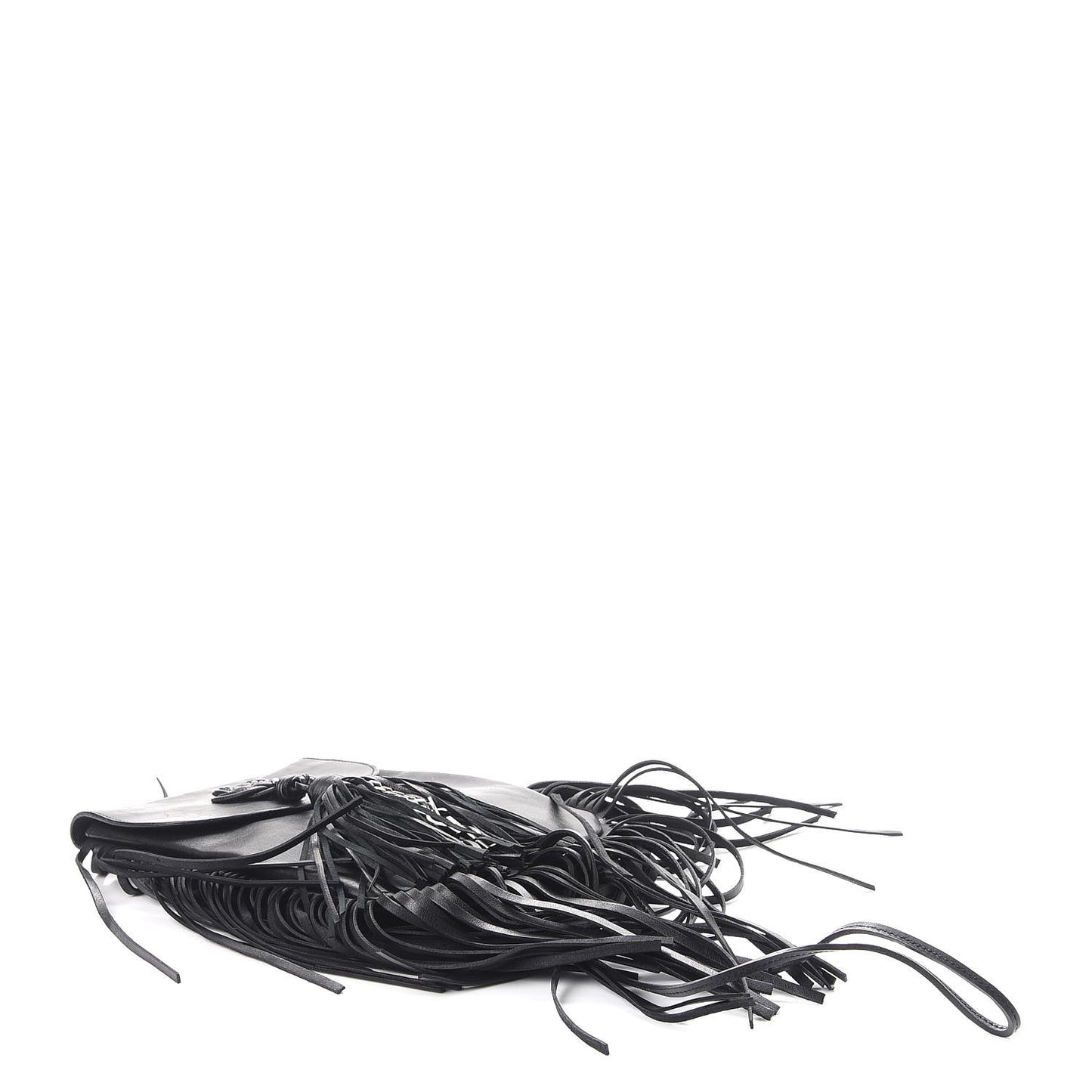Lambskin Fringe Small Anita Crossbody Bag Black