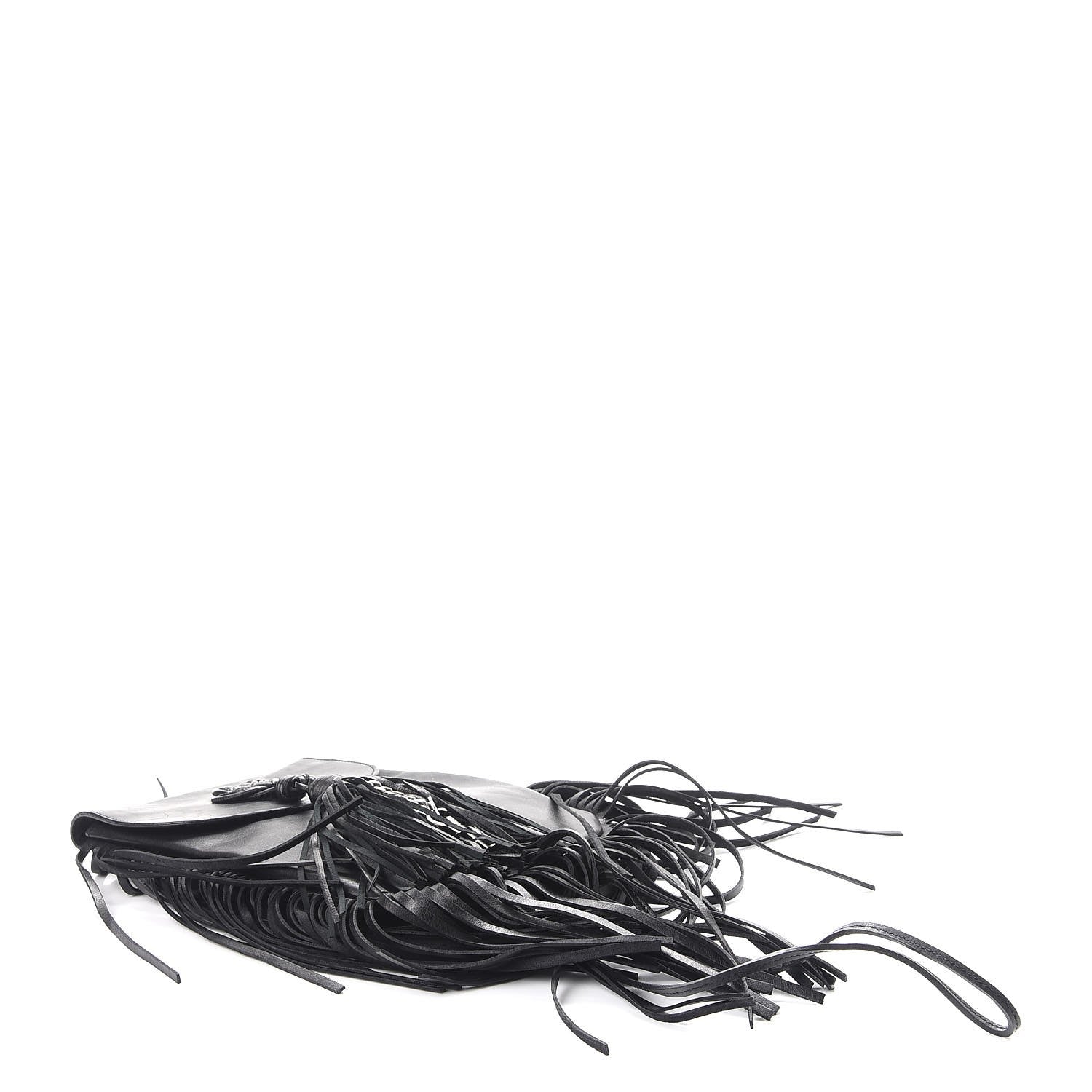 Saint Laurent Lambskin Fringe Small Anita Crossbody Bag Black 4 of 7