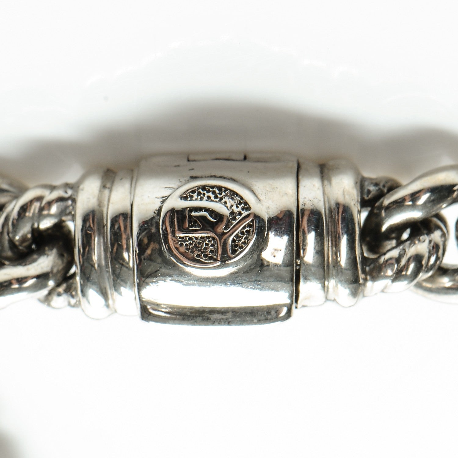David Yurman Sterling Silver Pave Diamond 6mm Petite ID Bracelet 5 of 7
