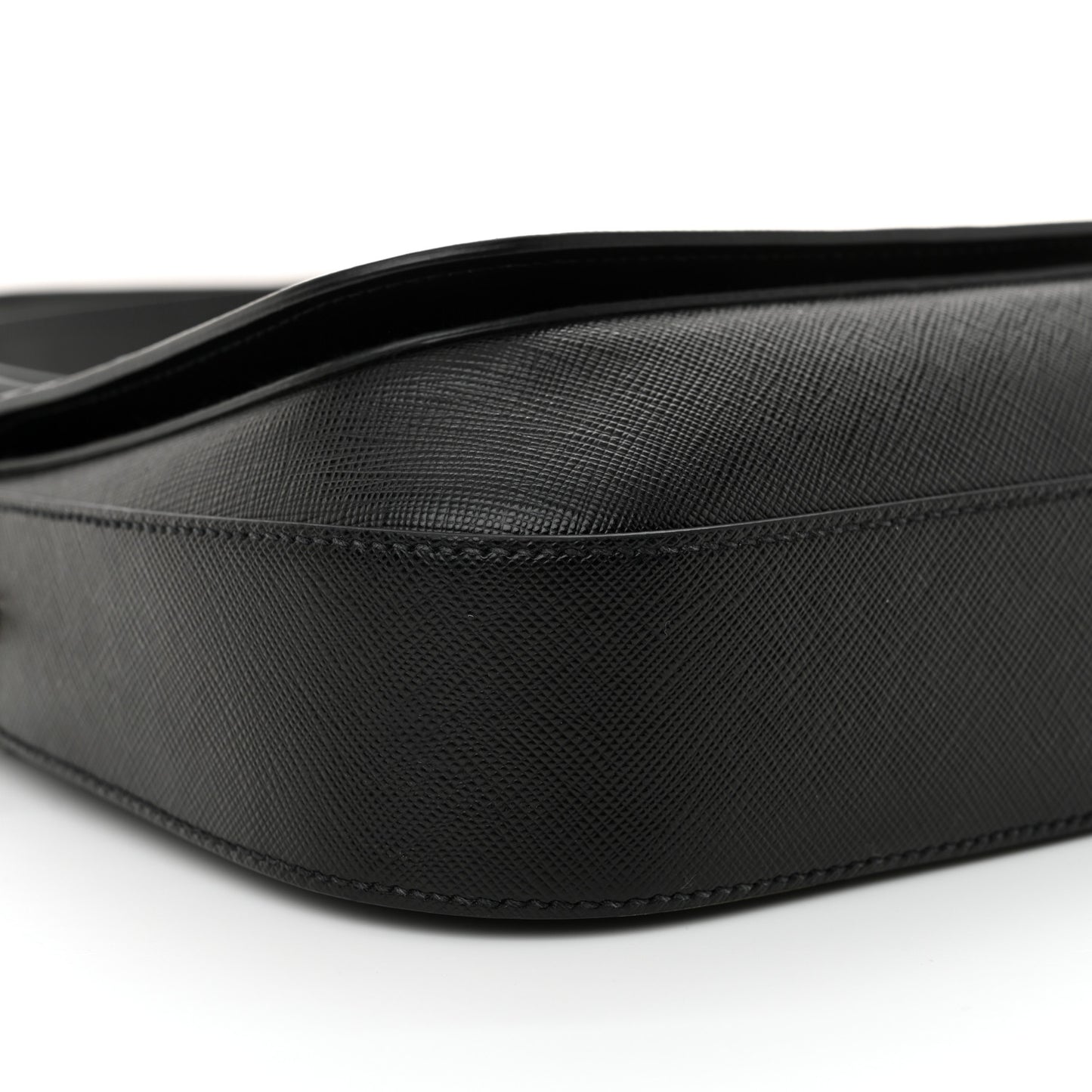 Saffiano Flap Shoulder Bag Black