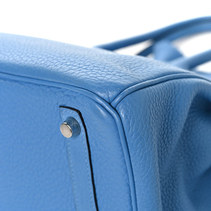 Hermes Taurillon Clemence Birkin 30 Bleu Paradis 10 of 13