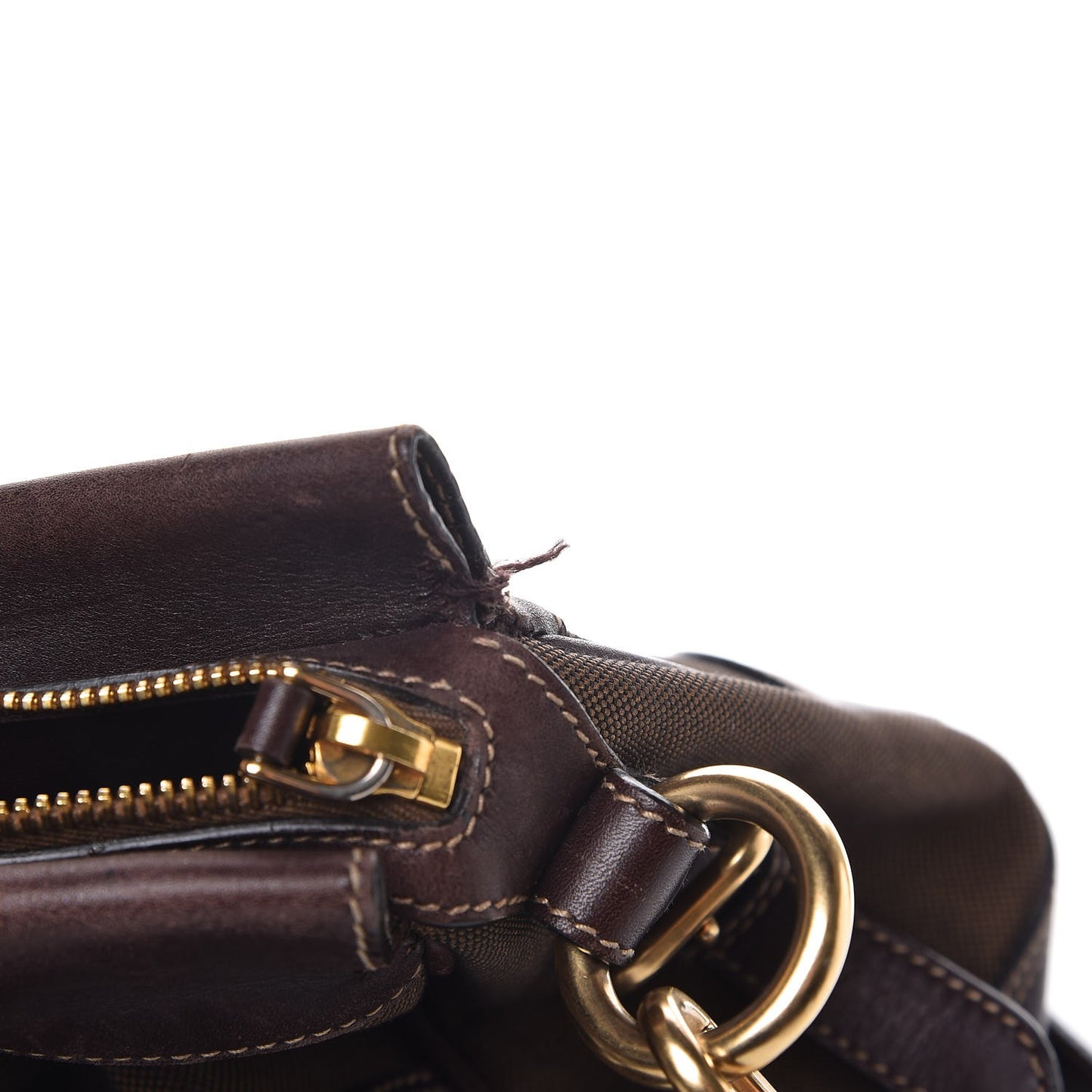 Jacquard Logo Shopping Satchel Brown