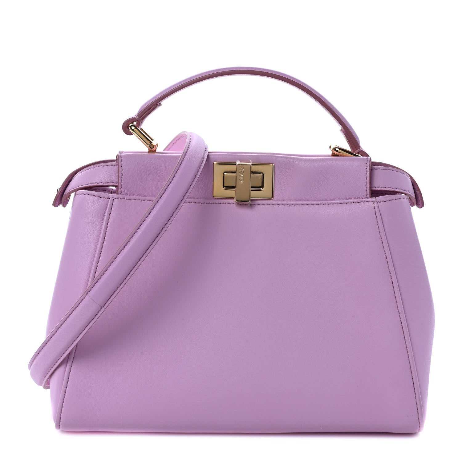 Fendi Nappa Stacked Bar Mini Peekaboo Iconic Satchel Lavanda 1 of 8