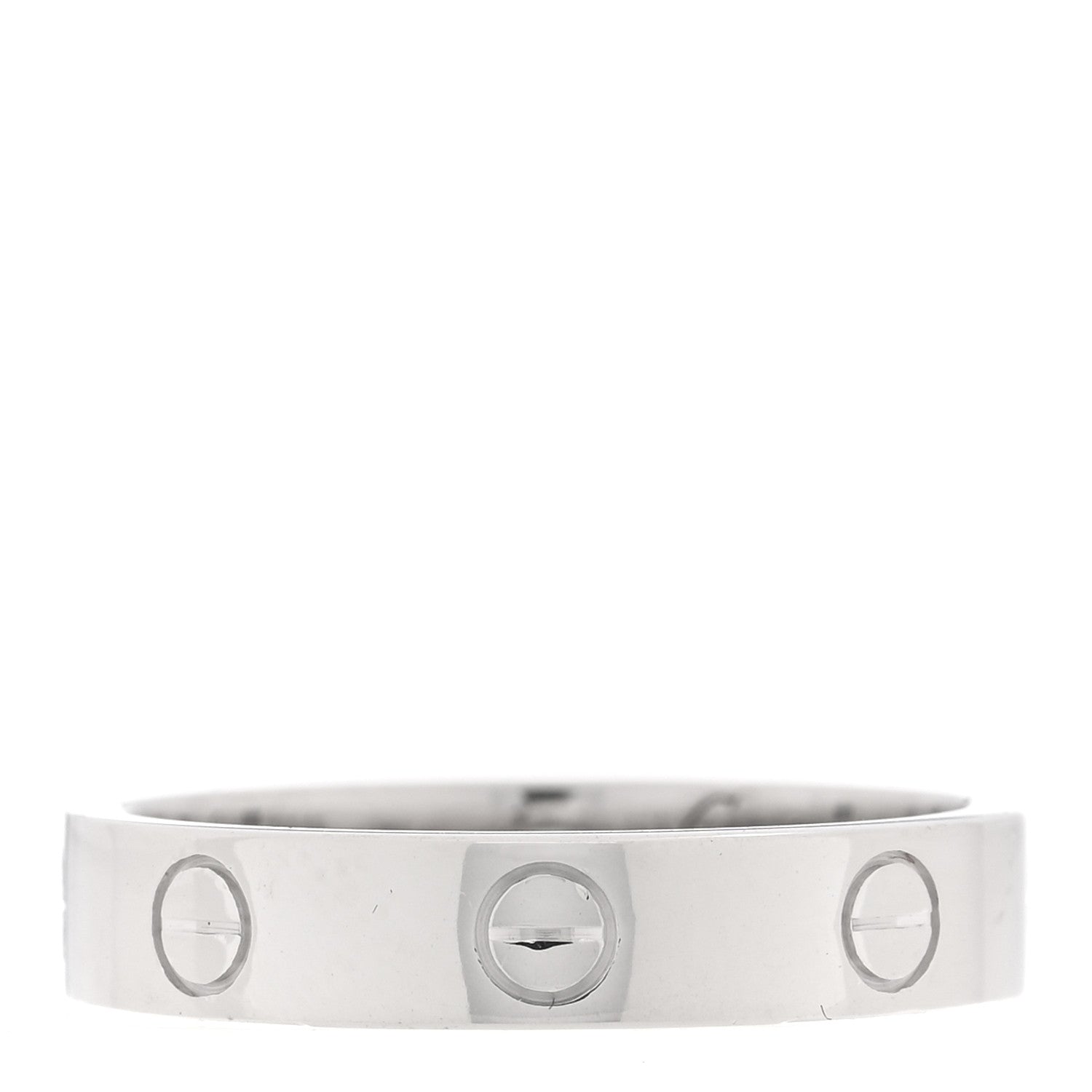 Cartier 18K White Gold Diamond 4mm LOVE Wedding Band Ring 53 6.5 3 of 4