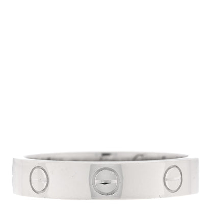 Cartier 18K White Gold Diamond 4mm LOVE Wedding Band Ring 53 6.5 3 of 4