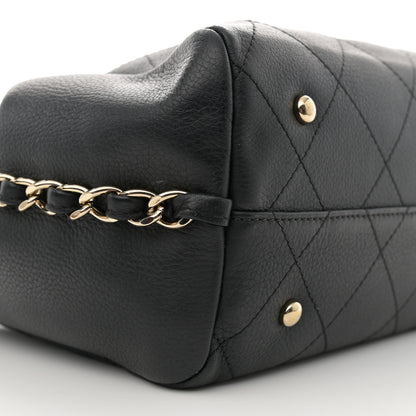 Chanel Bullskin Stitched Small Shopping Tote Black 9 of 12