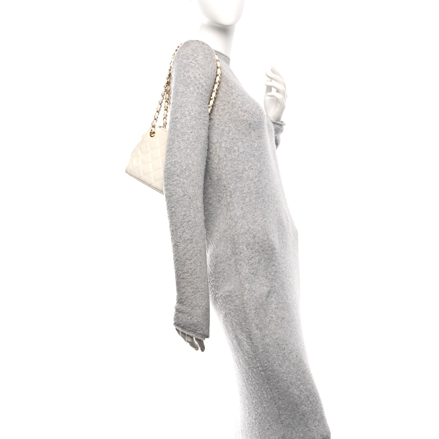 Chanel Lambskin Quilted Shoulder Bag White 2 of 10