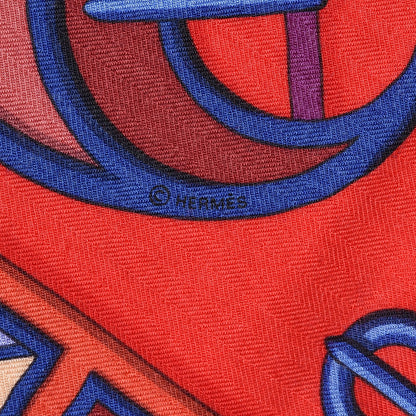 Hermes Cashmere Silk Carre En Boucles Shawl 140 Rouge Marine Violet 4 of 5