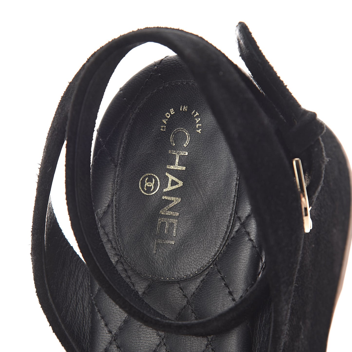 Suede Platform Wedge Sandals 37.5 Black