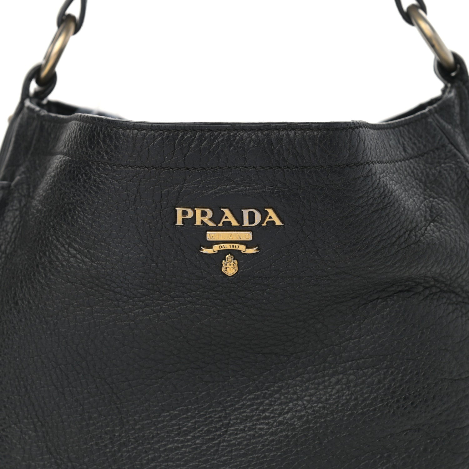 Prada Vitello Daino Side Pocket Hobo Black 8 of 10