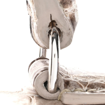 Hermes Matte Niloticus Crocodile 18K White Gold Diamond Himalaya Kelly Retourne 28 White 16 of 19