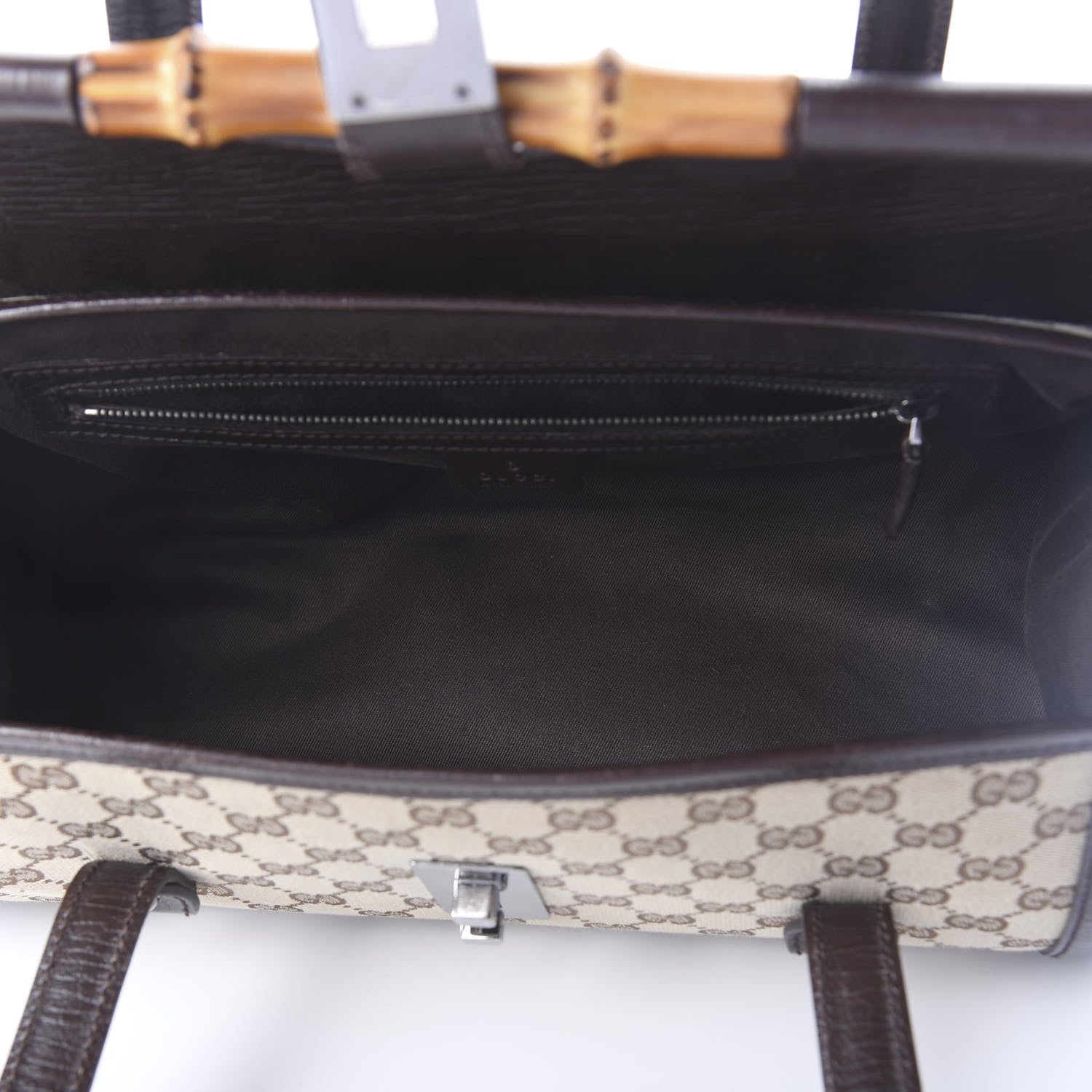 Gucci Monogram Bamboo Bullet Bag Dark Brown 5 of 9