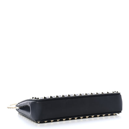 Valentino Garavani Vitello Rockstud Chain Clutch Black 3 of 5