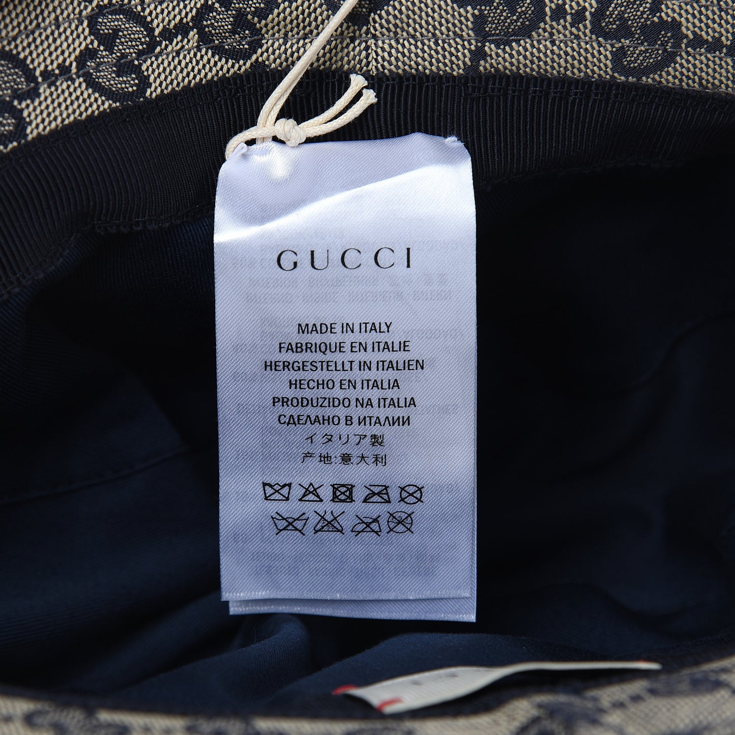GG Monogram Bucket Hat Beige Blu