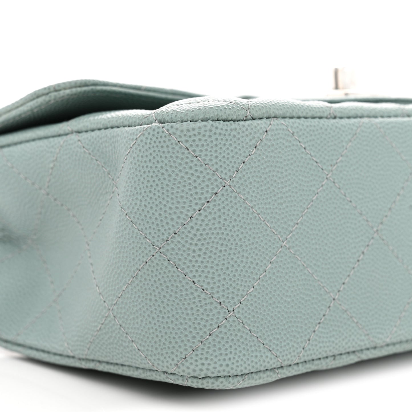 Caviar Quilted Mini Rectangular Flap Green