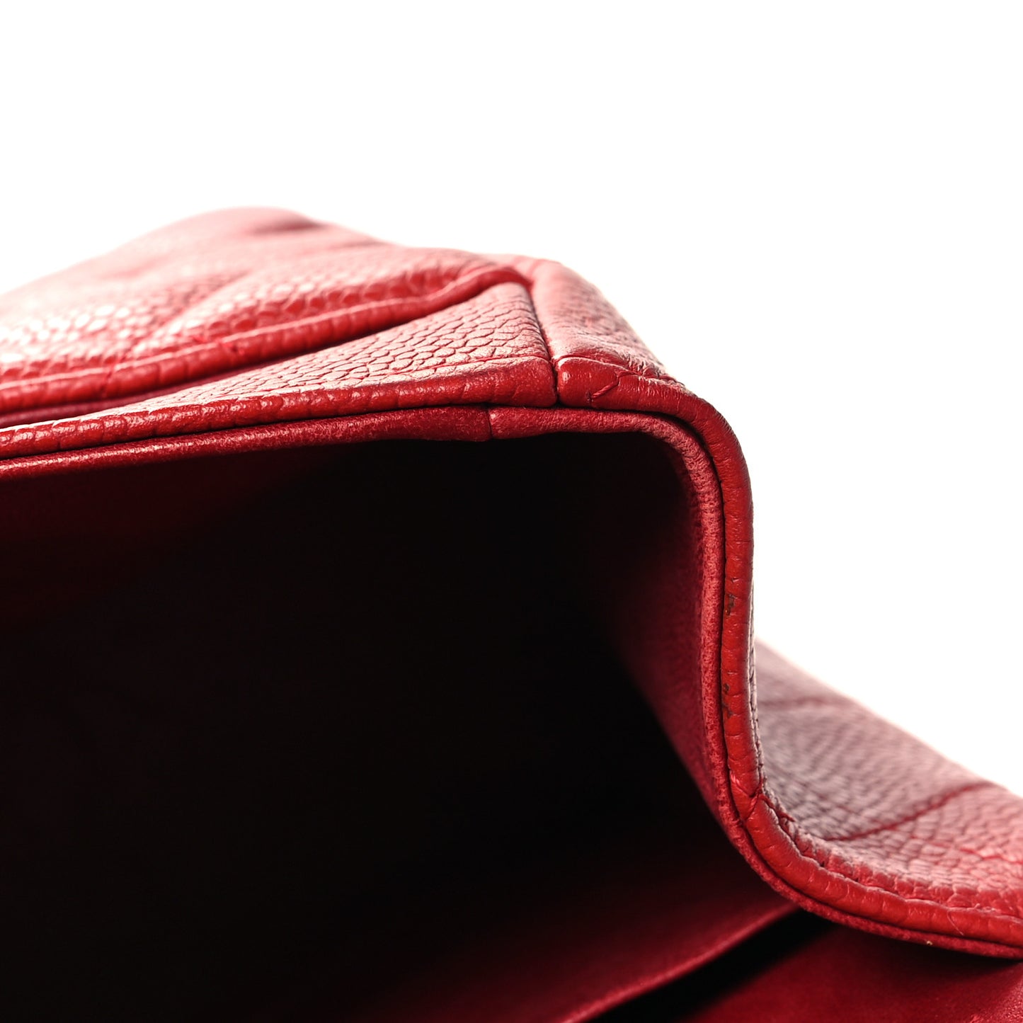 Caviar Quilted Jumbo Double Flap Red