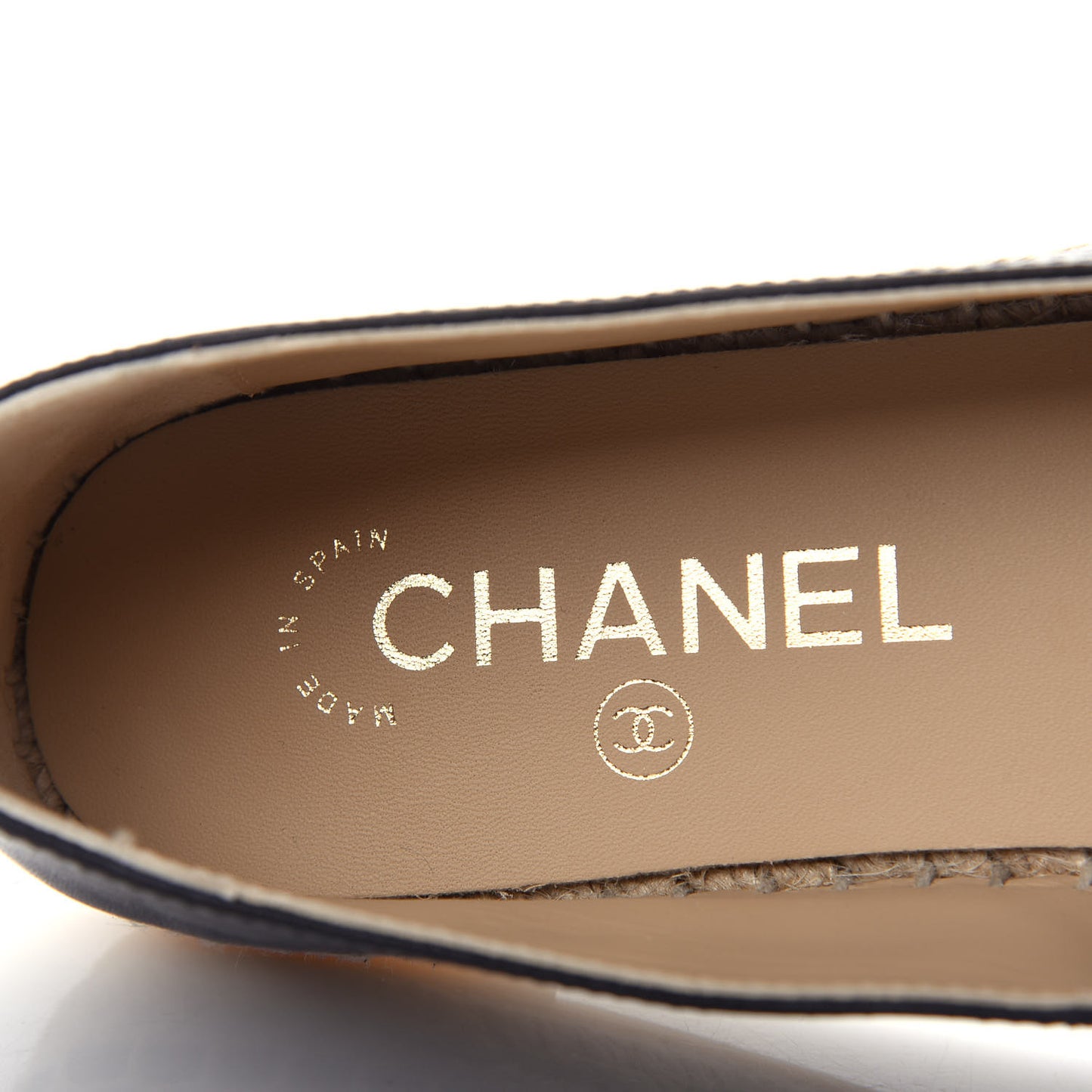 Calfskin Chain CC Espadrilles 38 Black