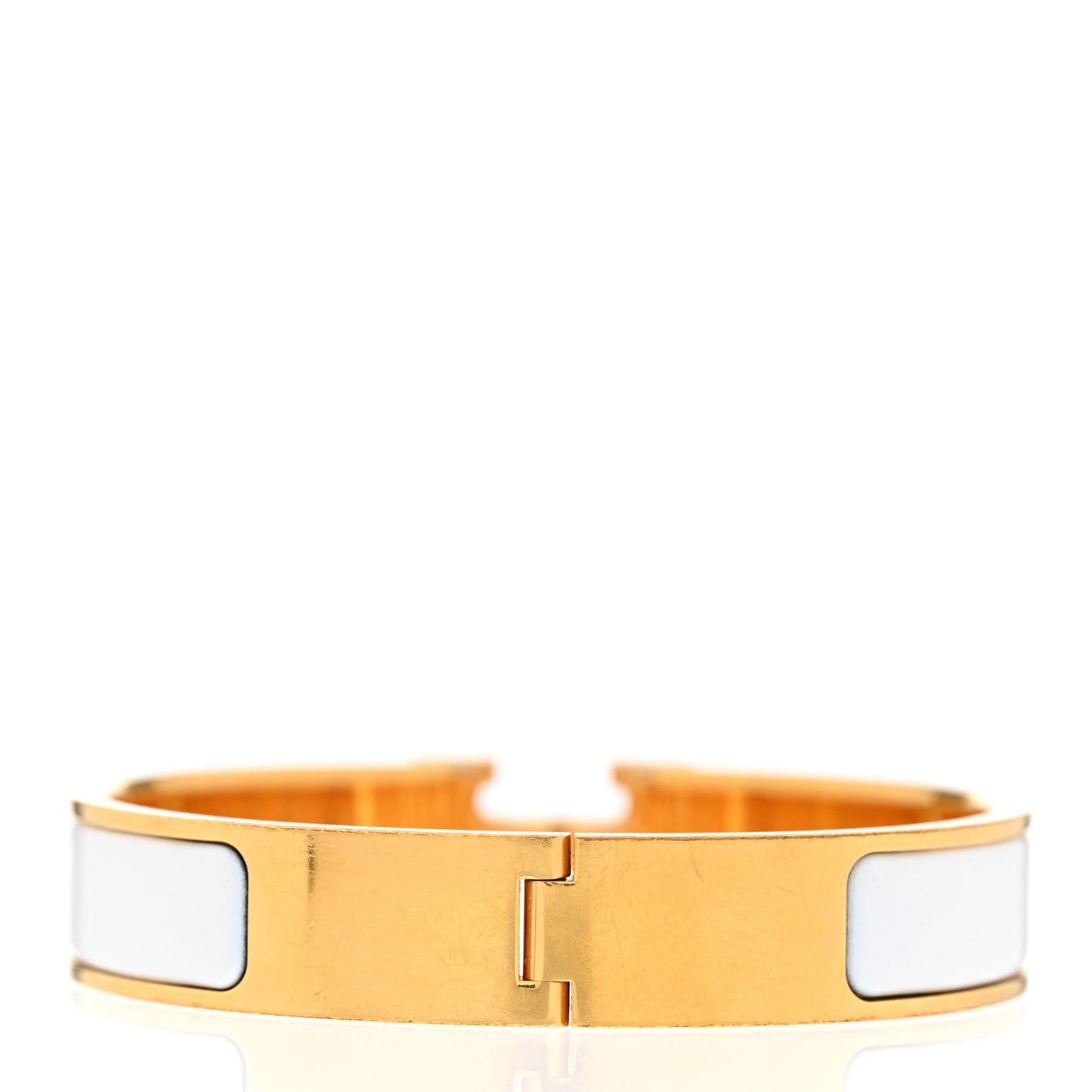 Enamel Narrow Clic Clac H Bracelet PM White
