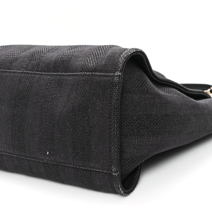 Chanel Mixed Fibers Calfskin Striped Medium Deauville Black 10 of 14