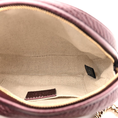 Gucci Metallic Pebbled Calfskin Mini Soho Chain Bag Purple 5 of 10