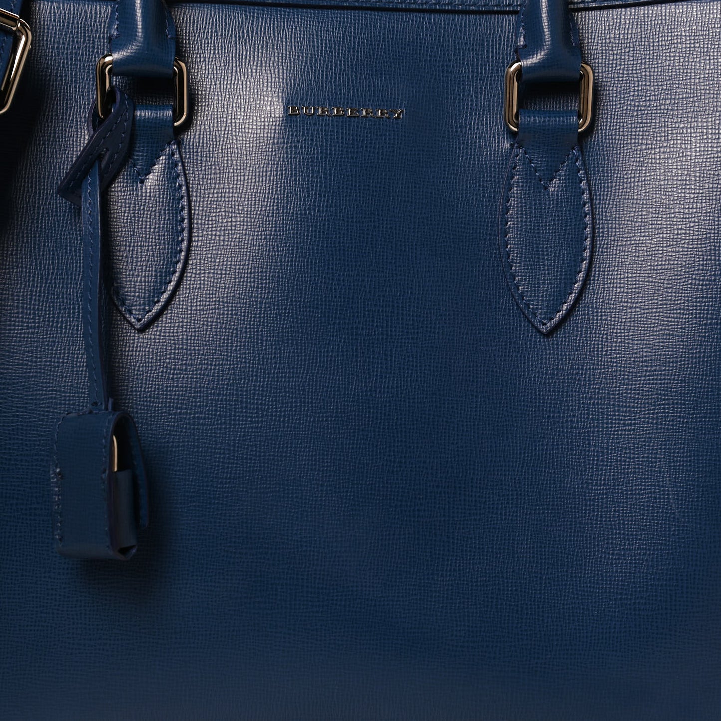 Textured Calfskin Barrow Briefcase Deep Blue