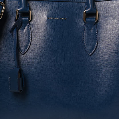 Burberry Textured Calfskin Barrow Briefcase Deep Blue 9 of 12