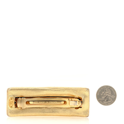 Chanel Metallic Lambskin Turnlock CC Hair Clip Barrette Gold 2 of 3