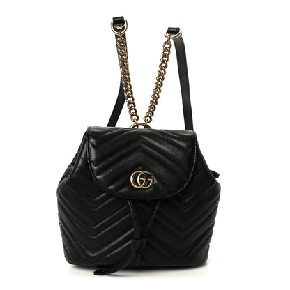 Gucci Calfskin Matelasse GG Marmont Flap Backpack Black 1 of 11