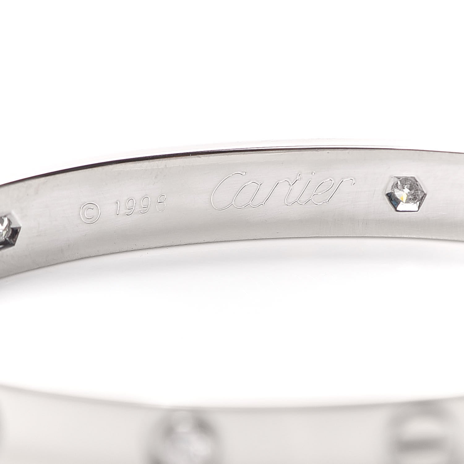 Cartier 18K White Gold 6 Diamond LOVE Bracelet 16 5 of 6