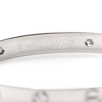 Cartier 18K White Gold 6 Diamond LOVE Bracelet 16 5 of 6