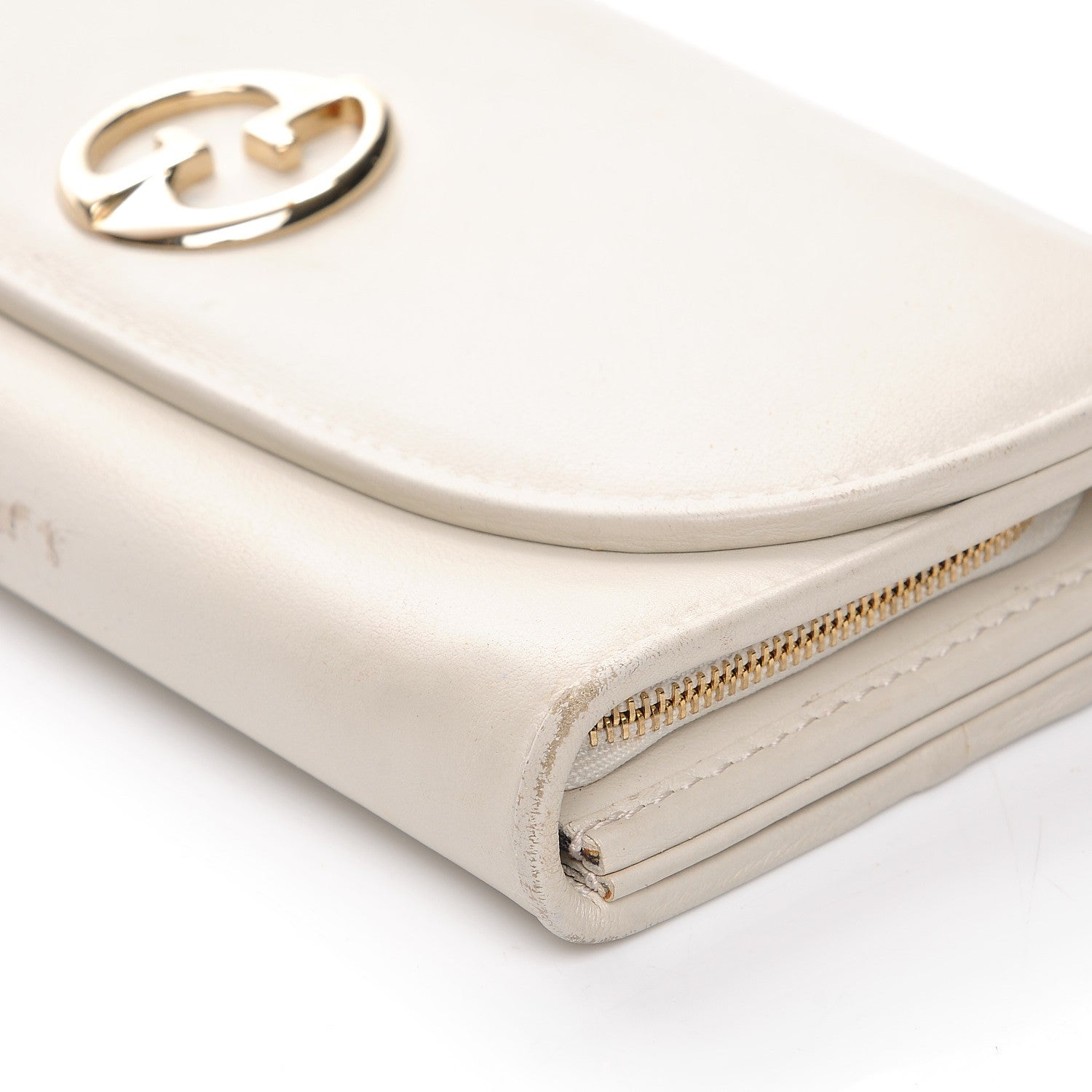 Gucci Calfskin 1973 Continental Clutch Wallet Off White 4 of 12
