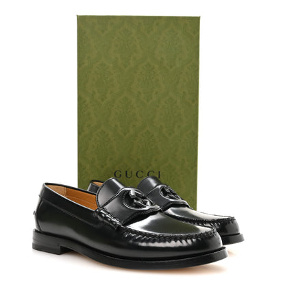 Gucci Calfskin Mens Interlocking G Millennial Ribot Loafers 8 Black 9 of 9