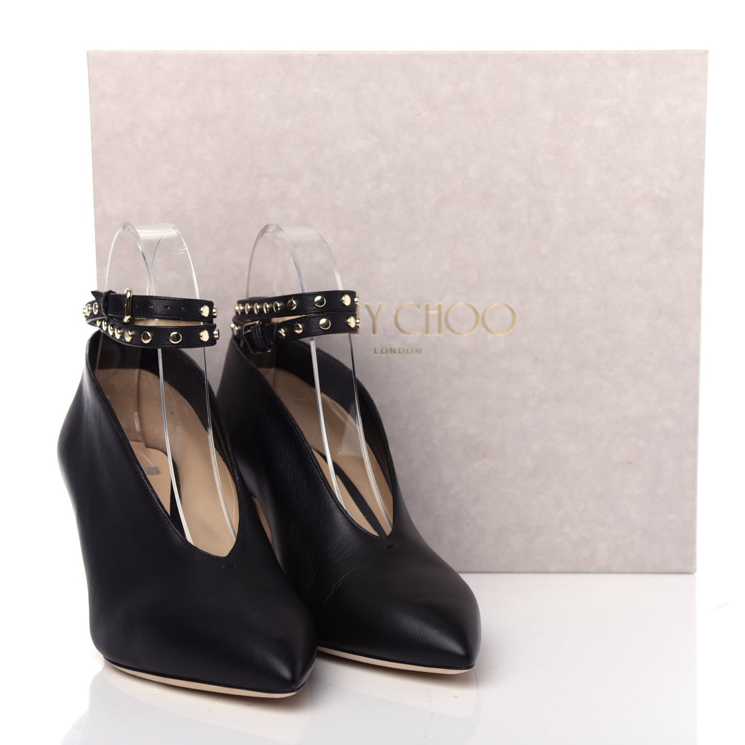 Jimmy Choo Calfskin Lark 65 Ankle Strap Pumps 37 Black 8 of 10