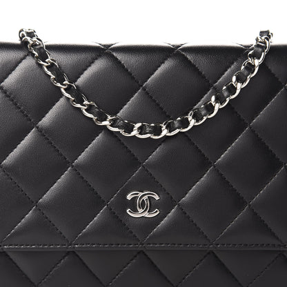 Chanel Lambskin Quilted Wallet On Chain WOC Black 11 of 11