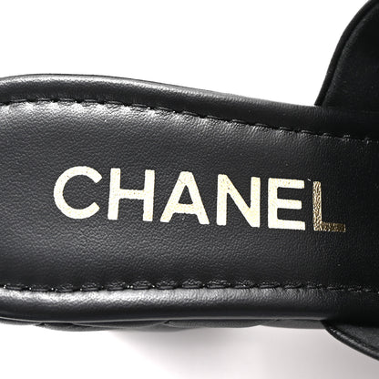 Chanel Lambskin Quilted CC Platform Mules 37 Black 9 of 11
