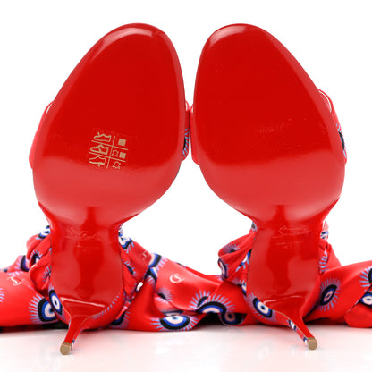 Christian Louboutin Crepe Satin Greekaba Du Desert 1000 Sandal 41 Red 5 of 8