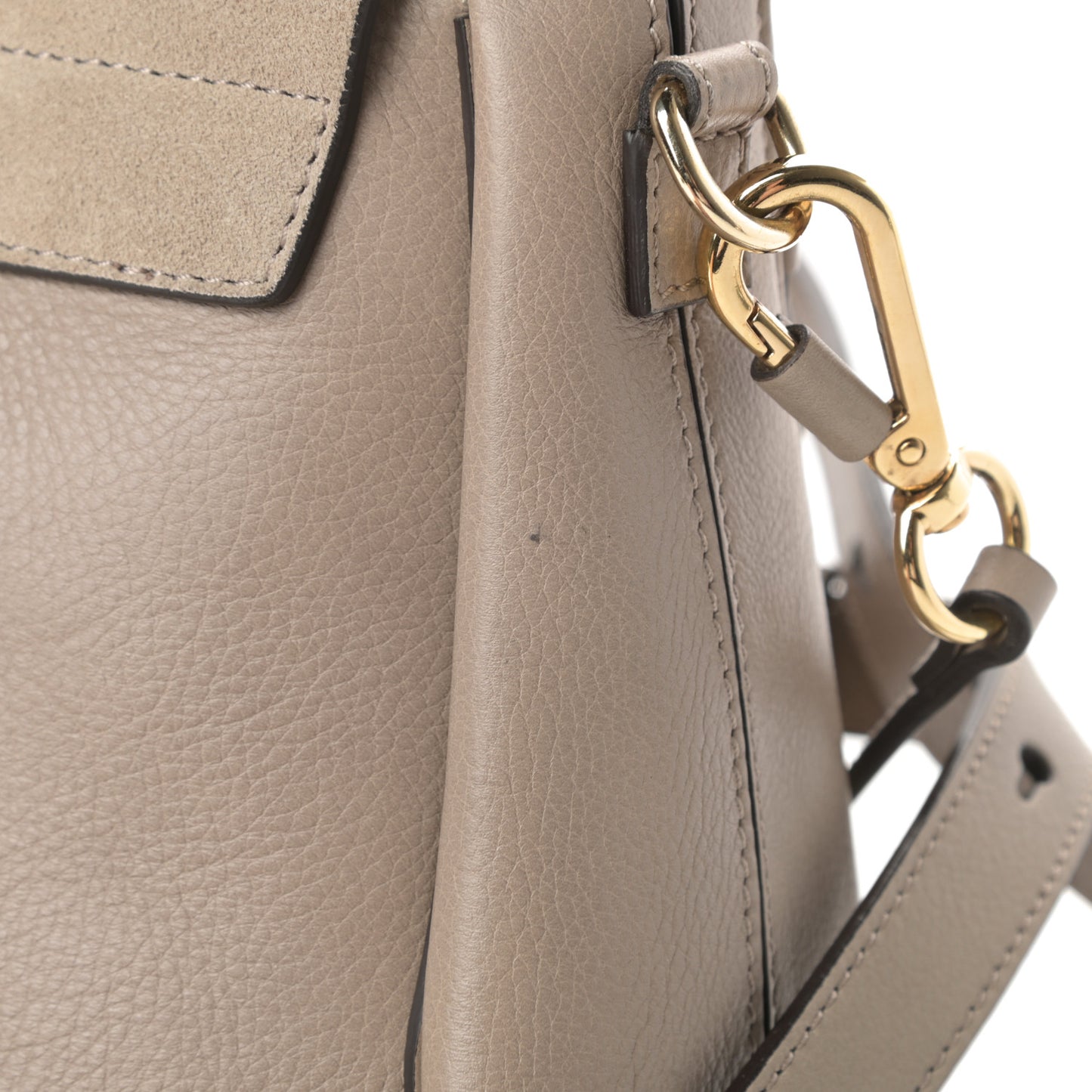Suede Calfskin Small Faye Backpack Motty Grey