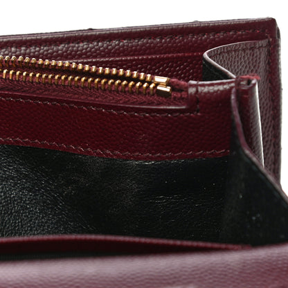 Saint Laurent Grain De Poudre Matelasse Chevron Monogram Chain Wallet Rouge Legion 7 of 11